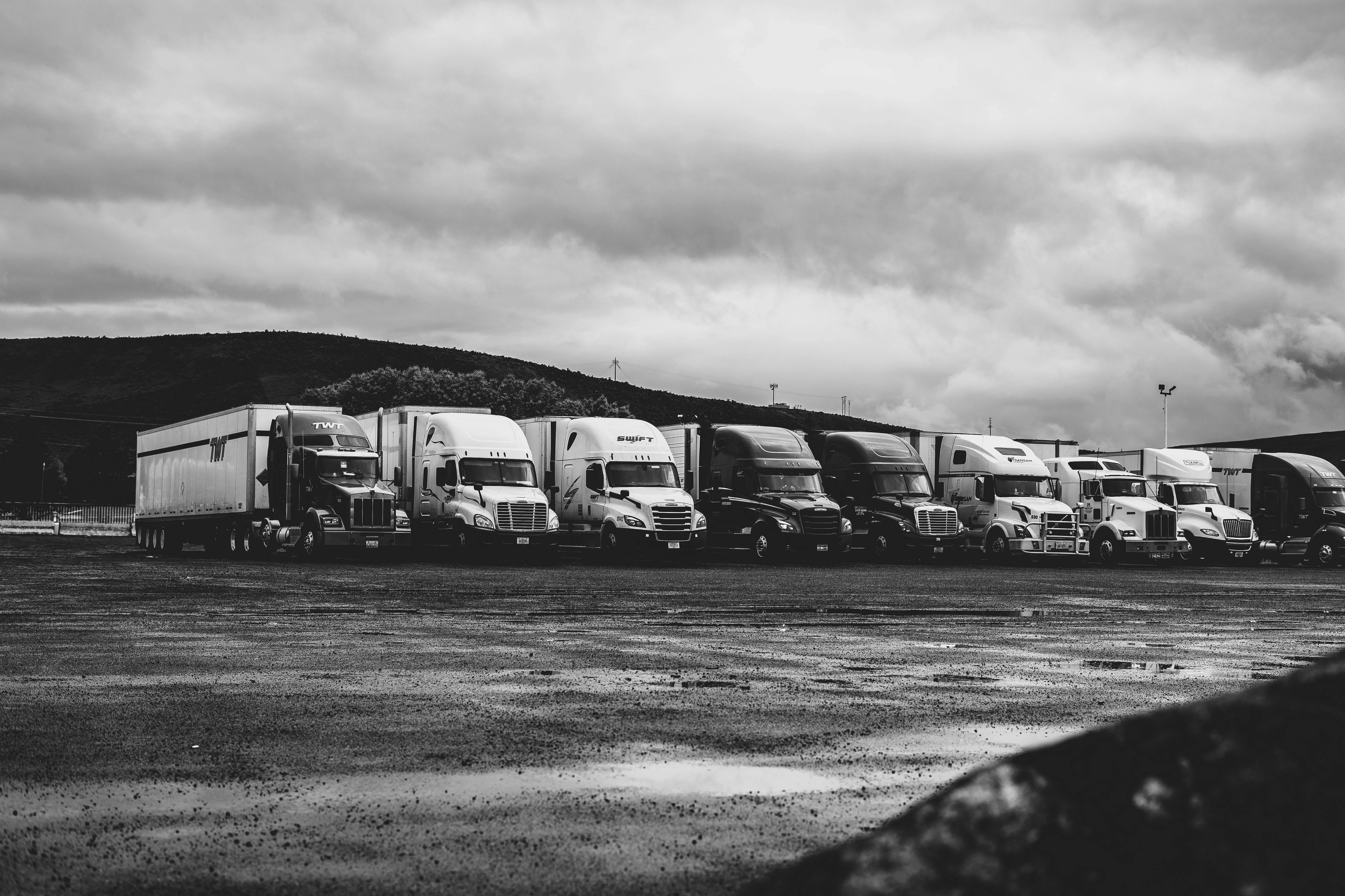 Regional freight carriers parked